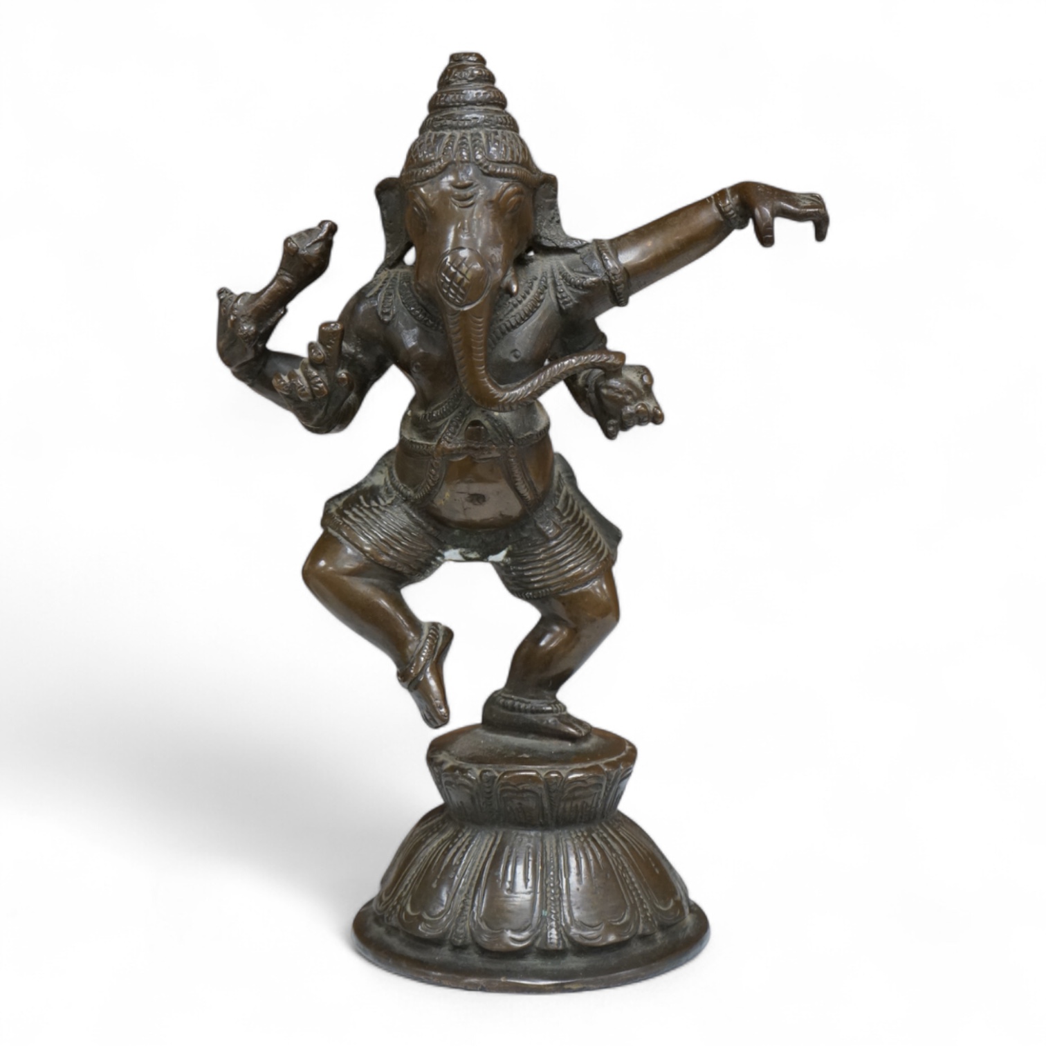 A 19th century bronze model of Ganesha, 21cm high.